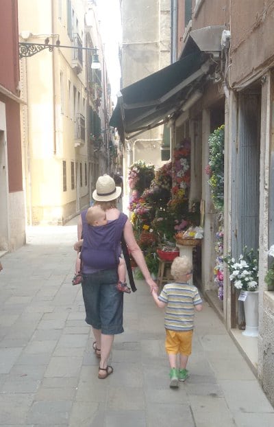 baby wearing toddler