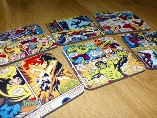 comic book coasters