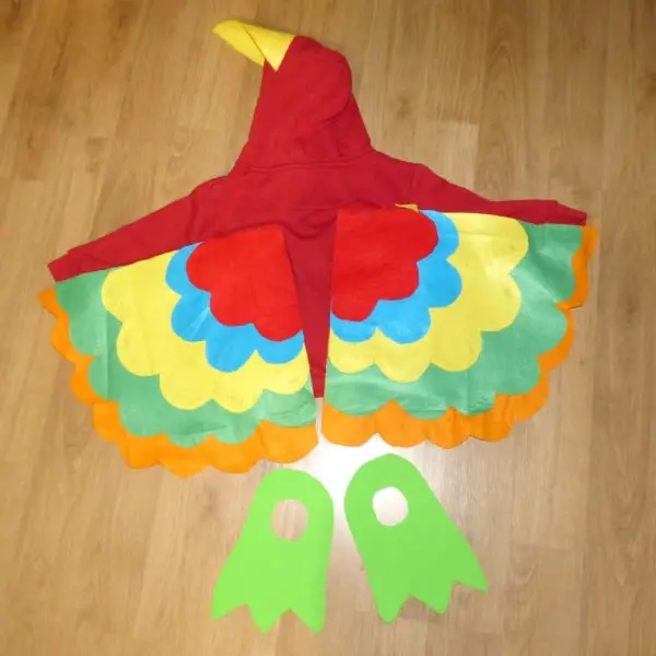 no-sew parrot costume