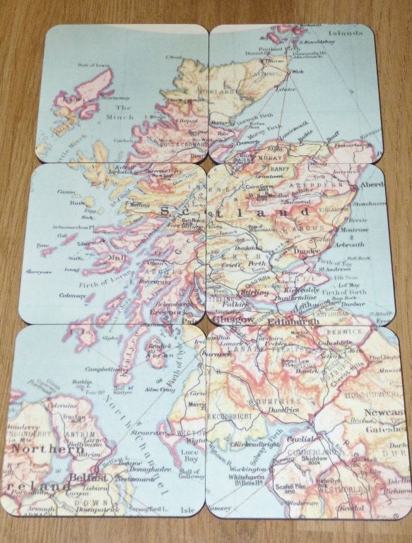 DIY map coasters