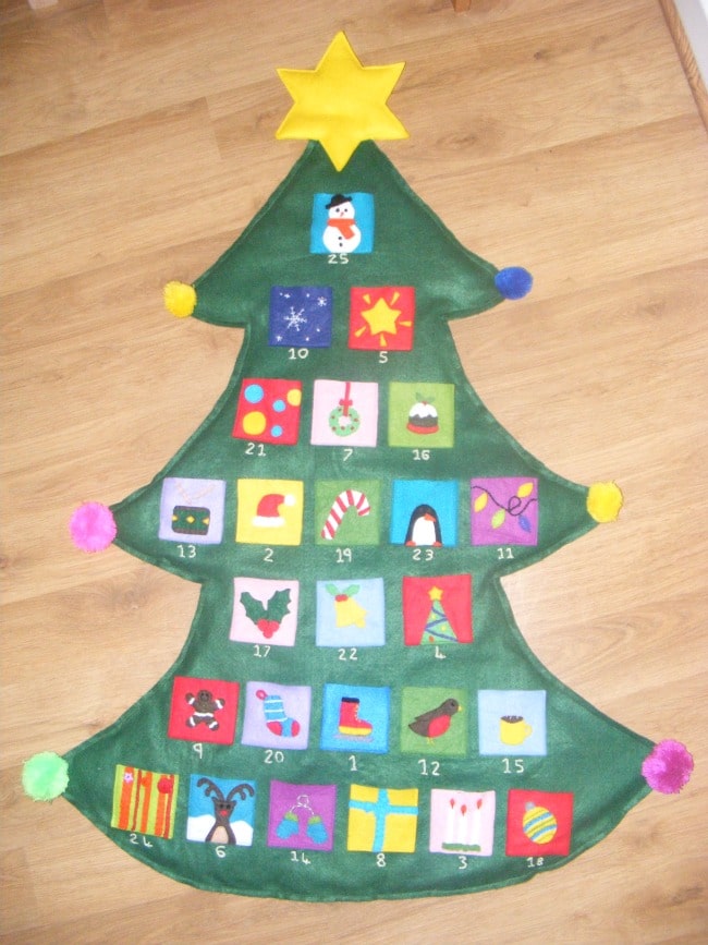 Christmas tree advent calendar
