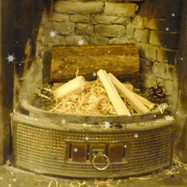 Yule log fireplace