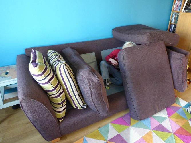 Halloween sofa den