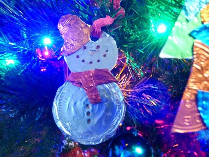 snowman foil decoration