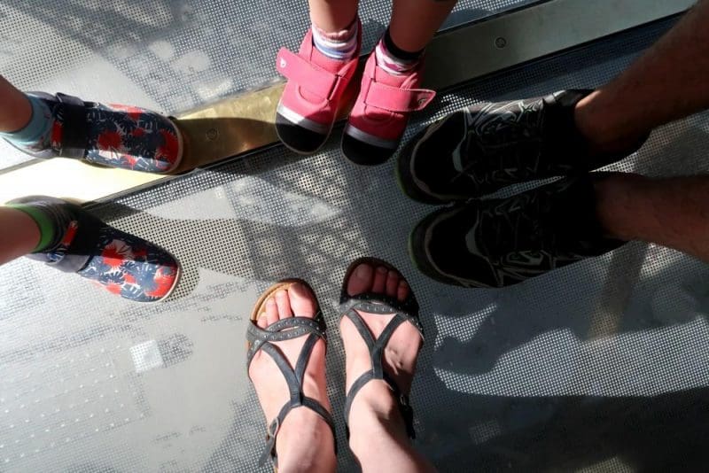 Glass floor on Eiffel tower