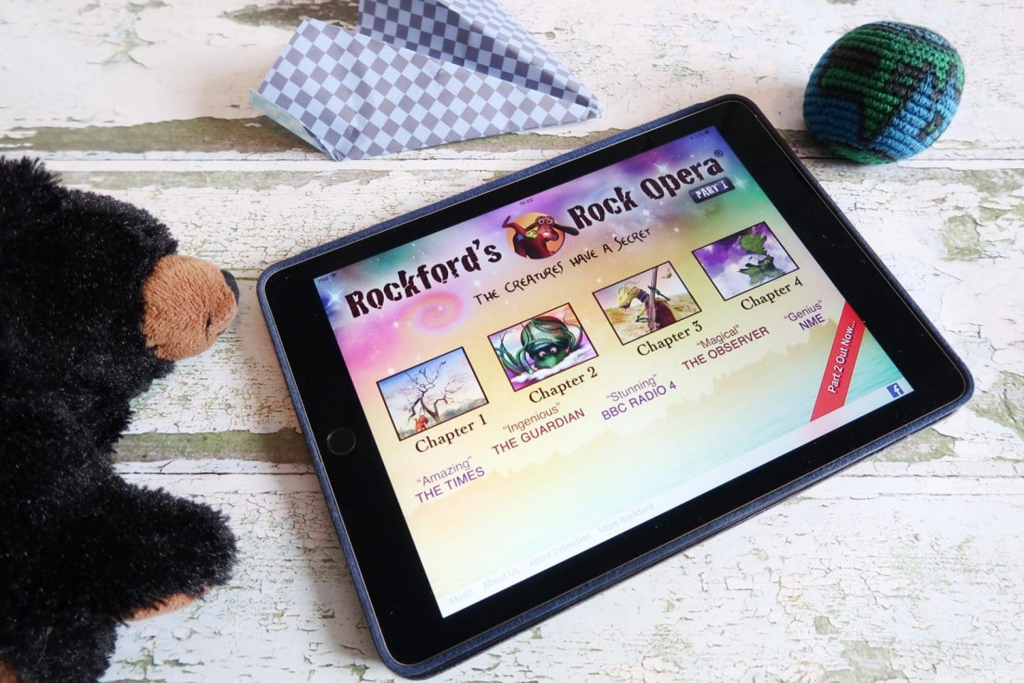Rockford's rock opera screen on Ipad