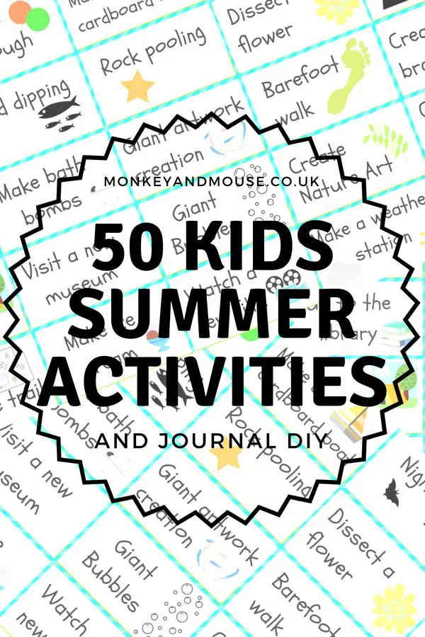 Kids DIY Summer Activity List & Journal - Monkey and Mouse