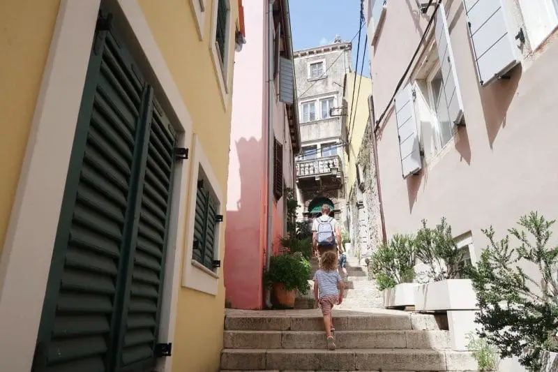 walking along Rovinj streets