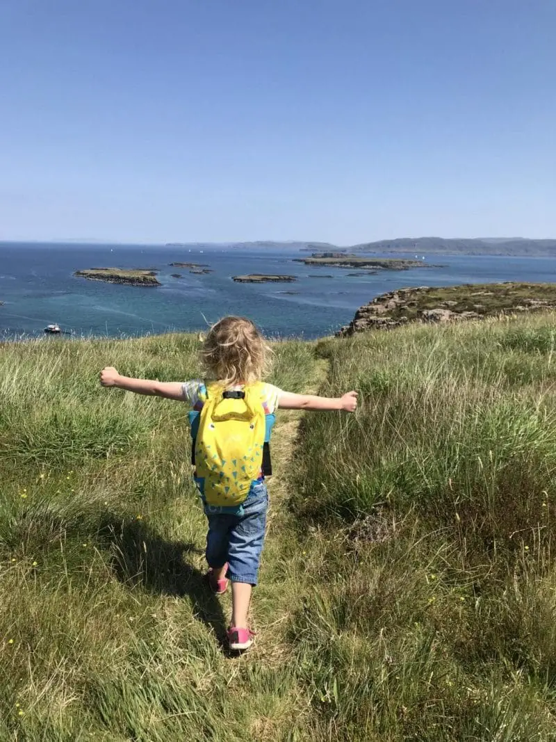 boy exploring Treshnish isles