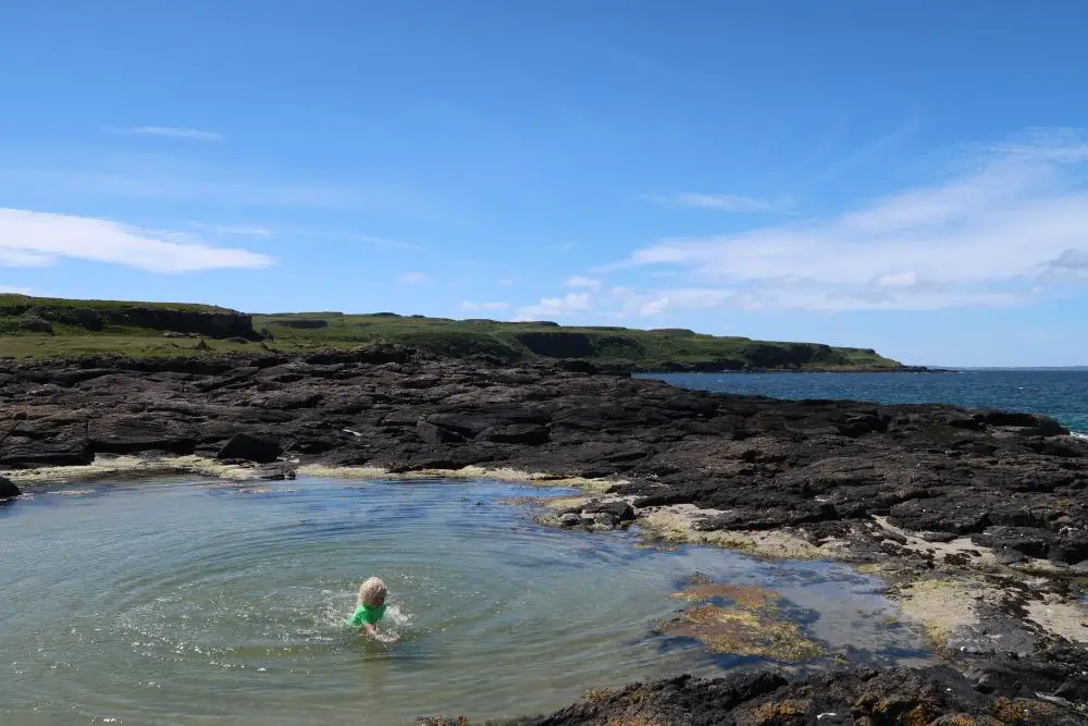 warm shallow pool Langamull beach