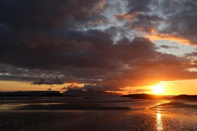sunset over Rum and Eigg