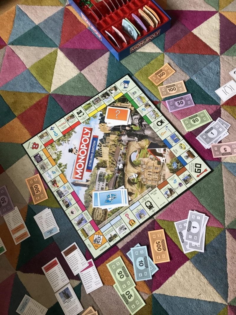 playing monopoly with family