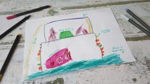 drawing of a kids bedroom