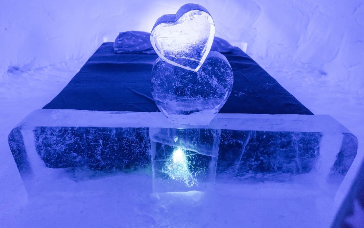 Swedish ice hotel bedroom