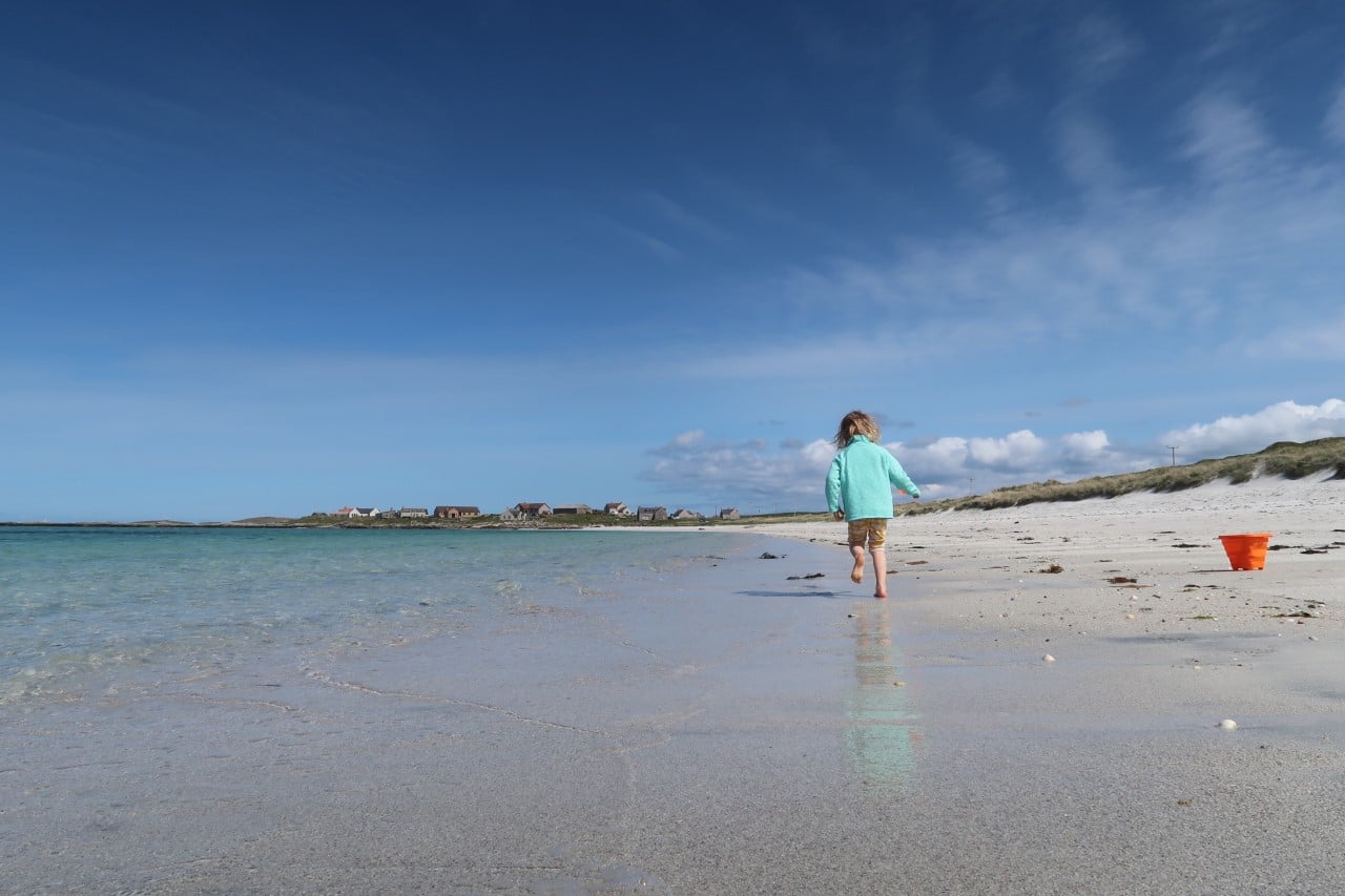 Balranald Beach kids playing