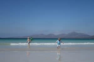 children playing on beach Harris