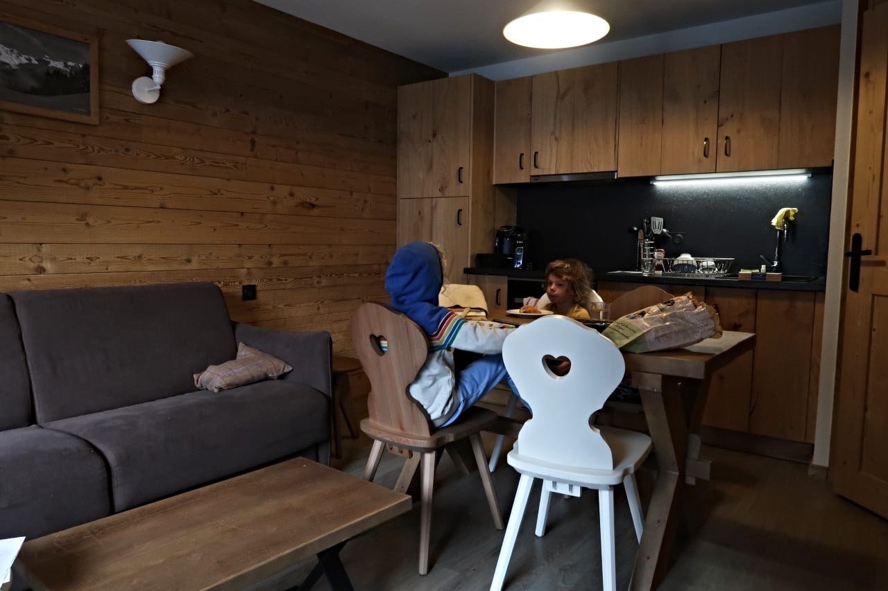 ski resort apartment kitchen