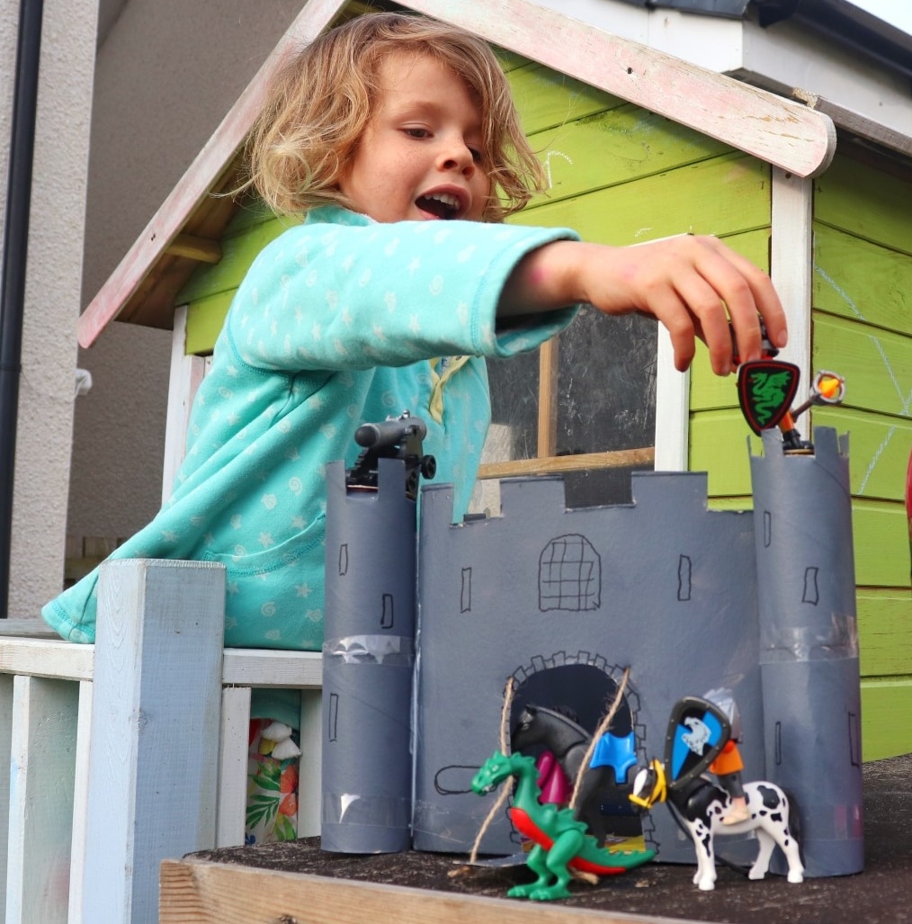 DIY cardboard castle toy