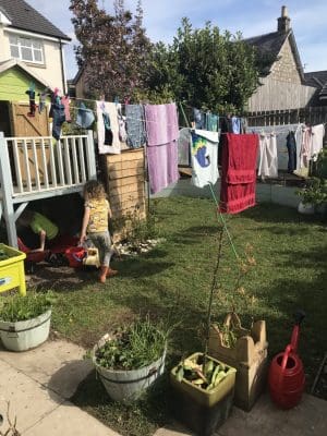 kids playing in garden