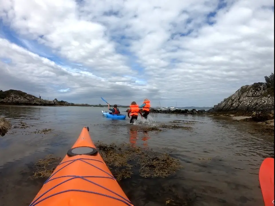 Kayaking at Gigha with kids