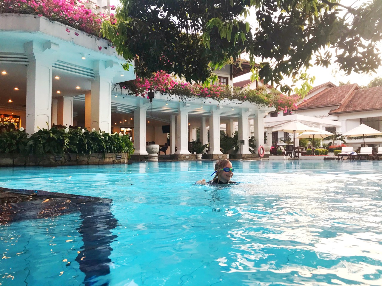 child in swimming pool