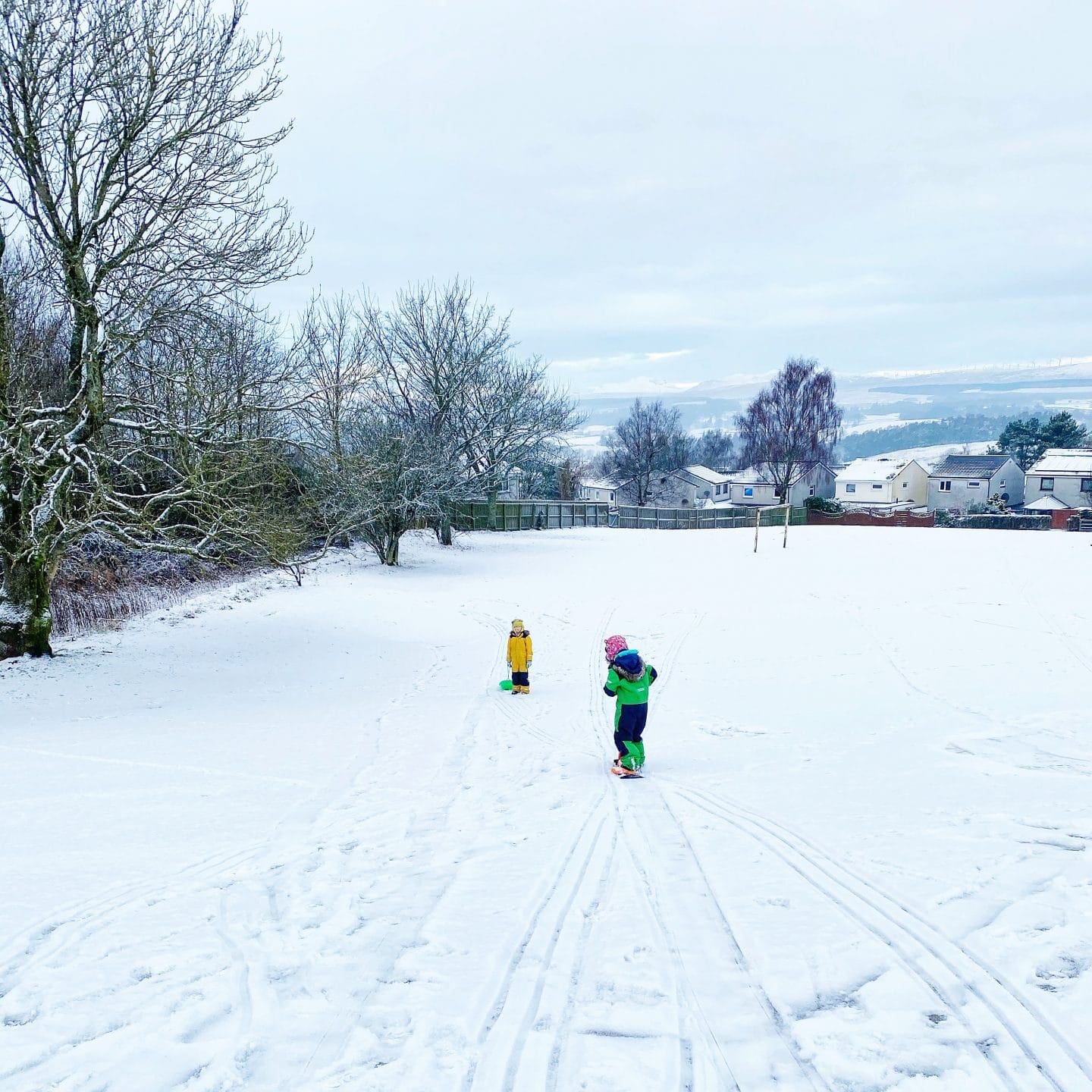 snow scooter down hill