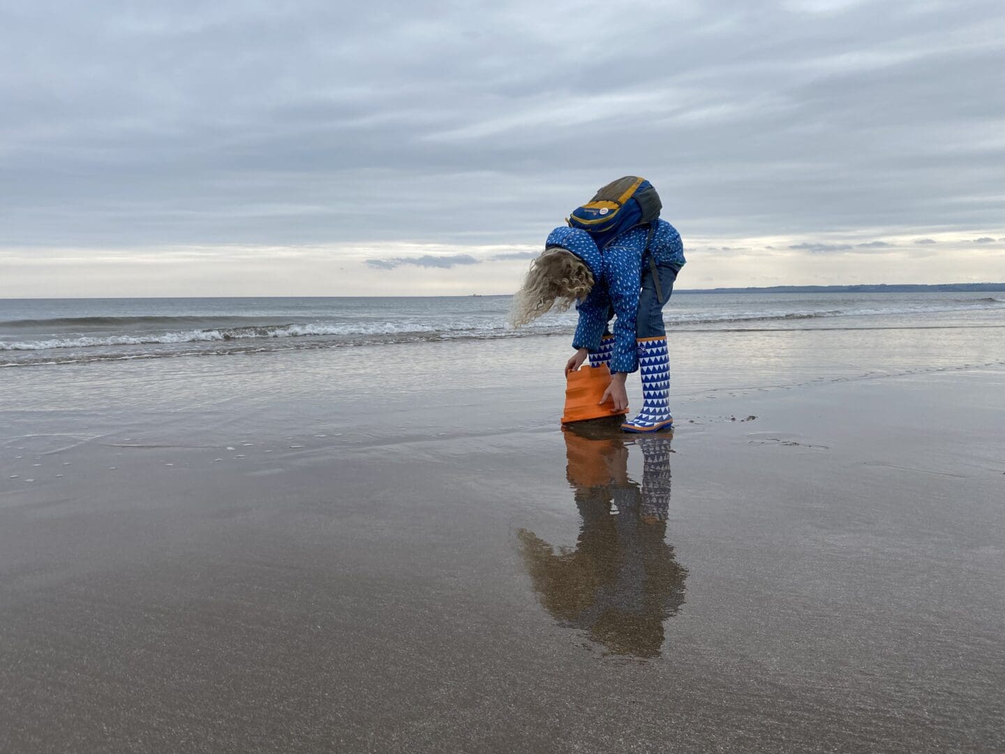making sandcastles on Tentsmuir beach