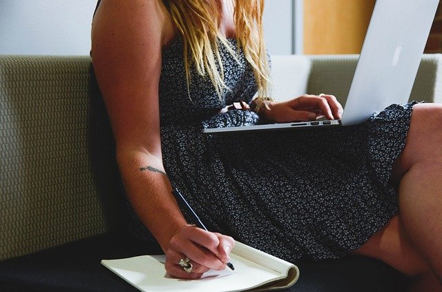 lady working from home