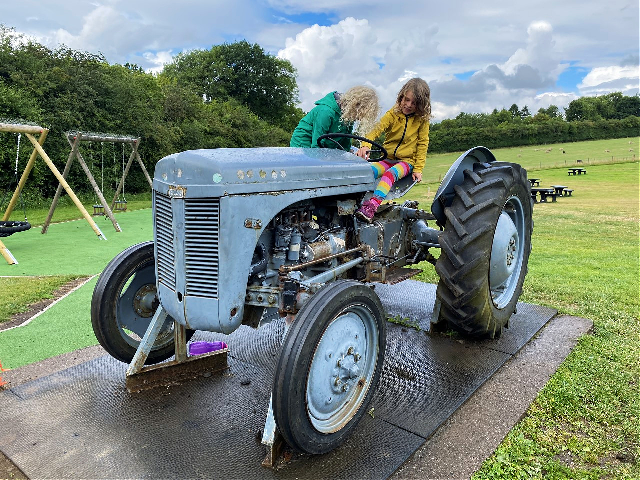 children on tractor at National Museum of rural life