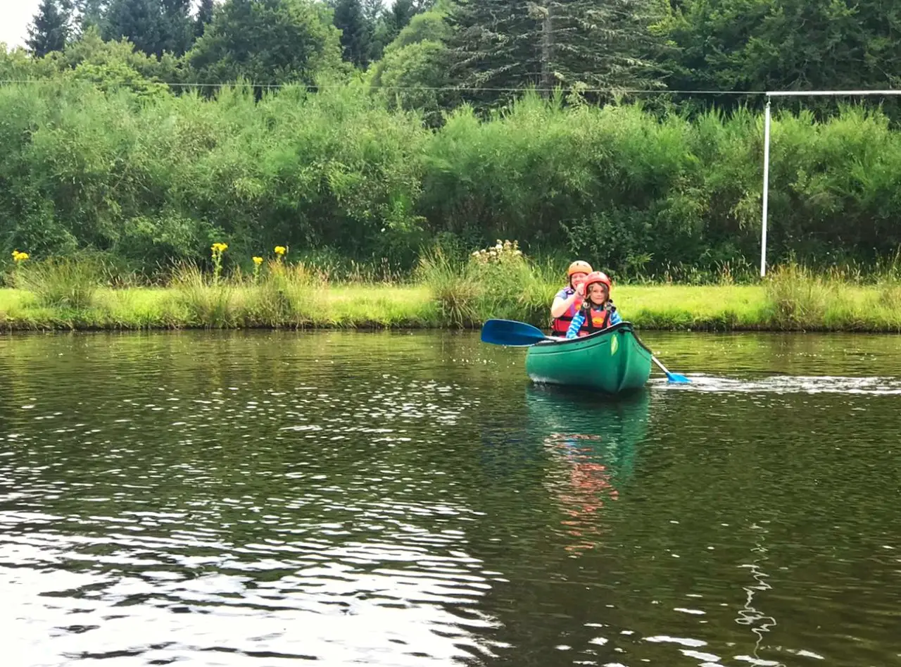 canoeing at Dalguise with family