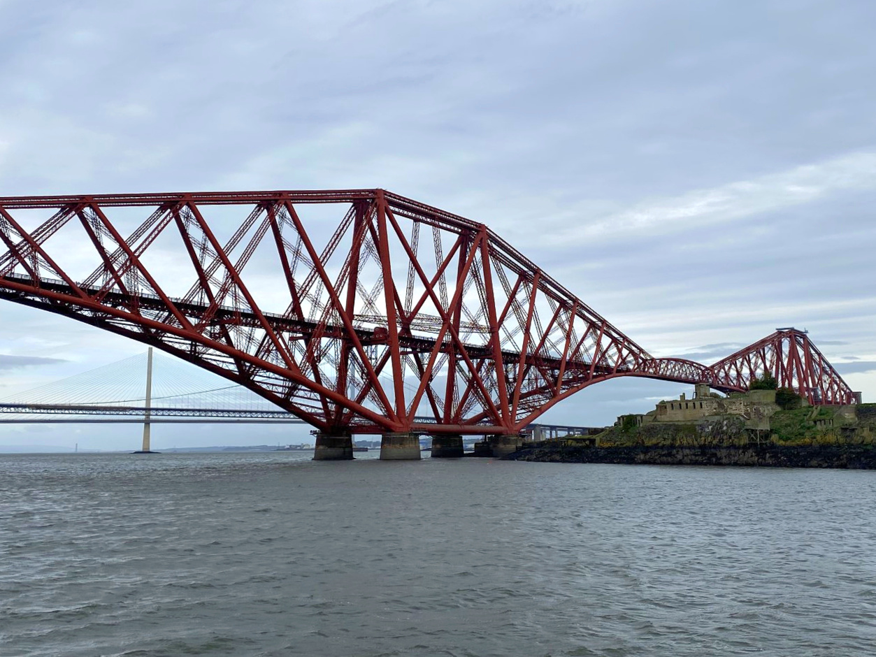 Forth Road bridge and island