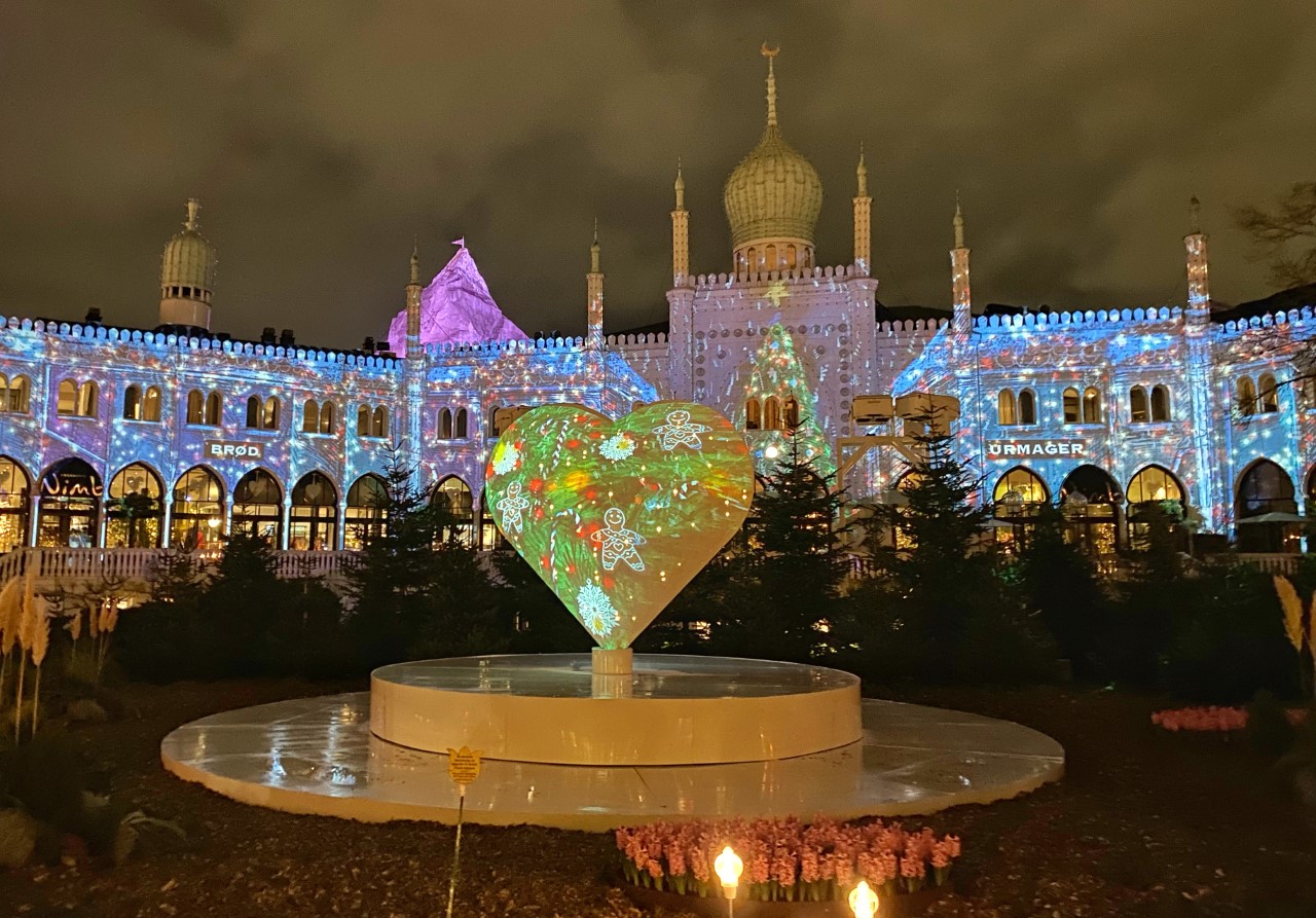 lights at Tivoli amusement park for Christmas