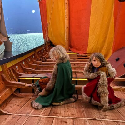 Children in viking outfits at Roskilde