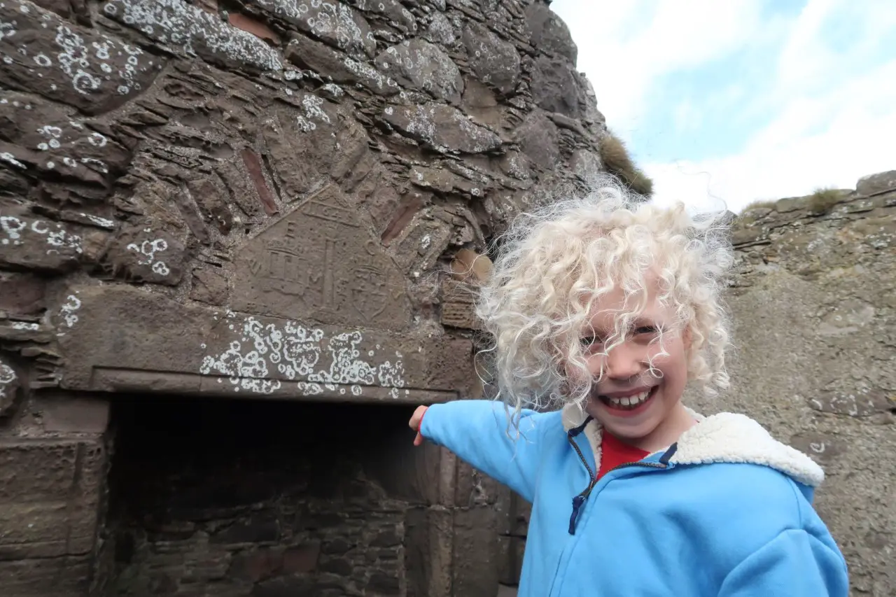 child at Dunnotar Castle