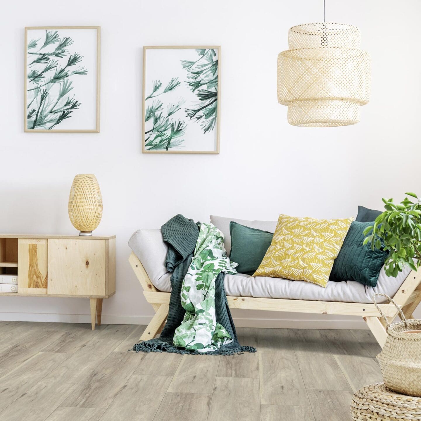 living room decor with vinyl flooring