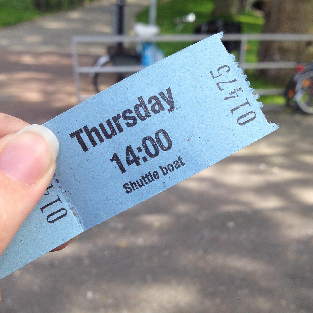 Holding a ticket