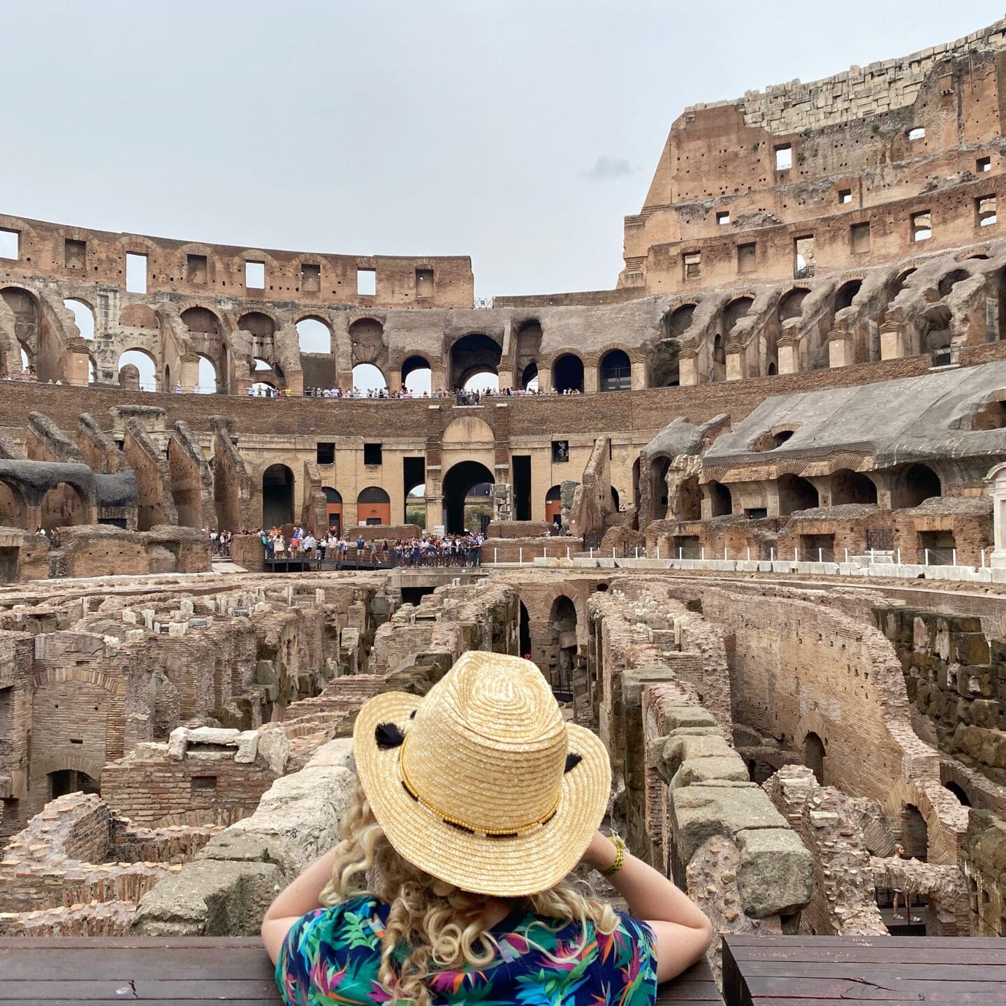 Child looking out over the colosseum