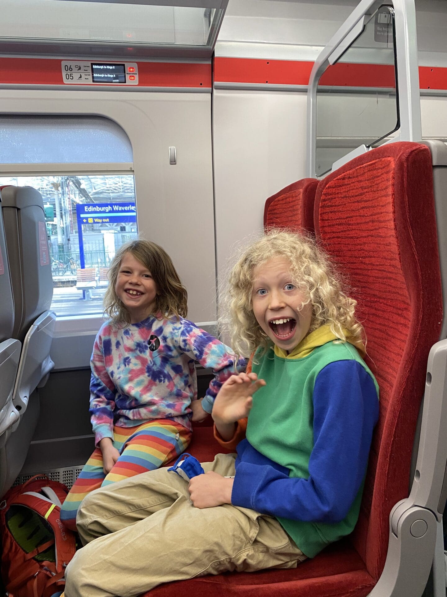 Children on train in edinburgh
