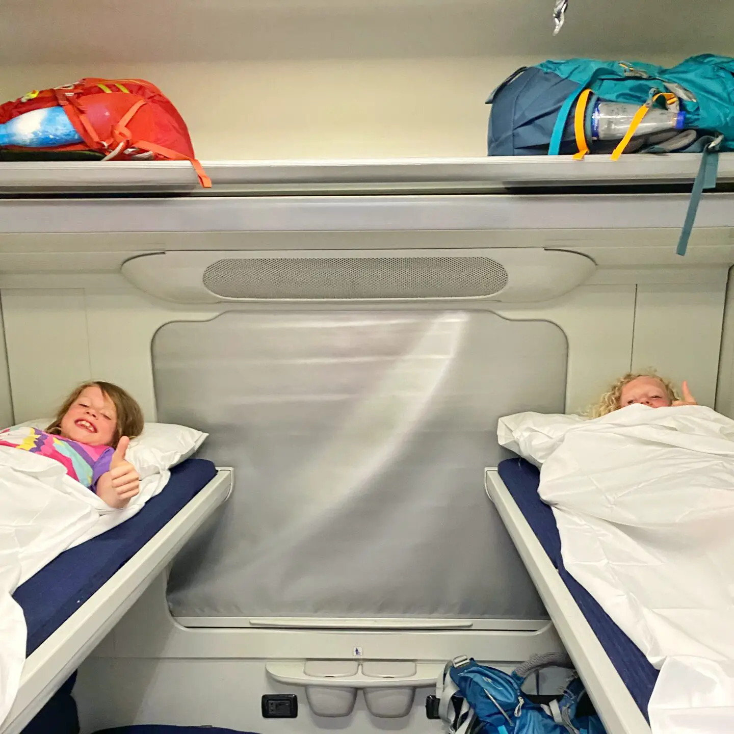 Kids on sleeper train