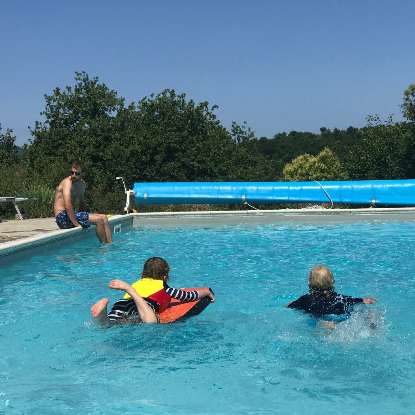 Children playing in Villa Pia pool