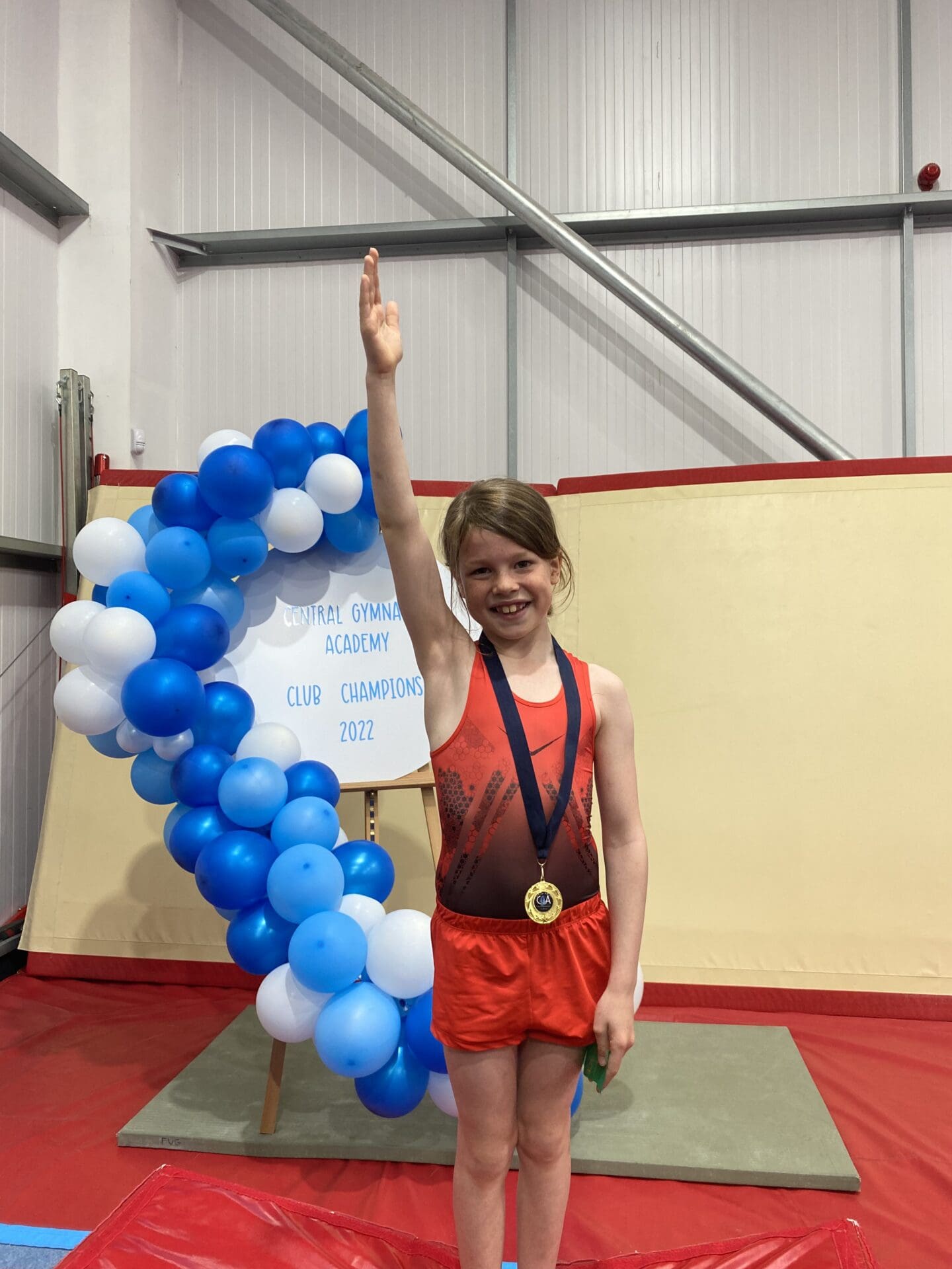 Child in gymnastics costume
