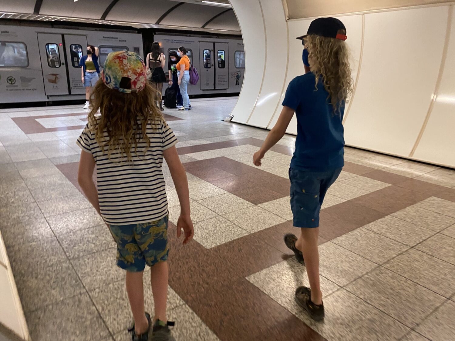 Children in Athens metro