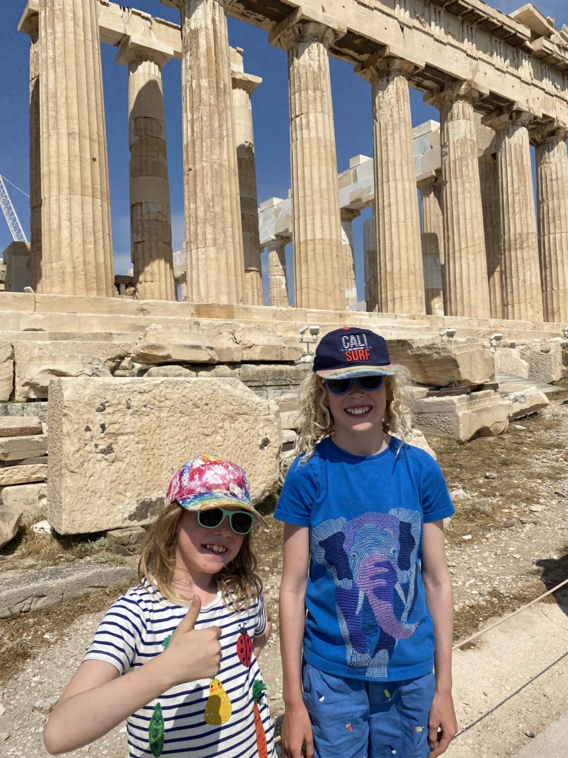 Children outside the Parthenon temple