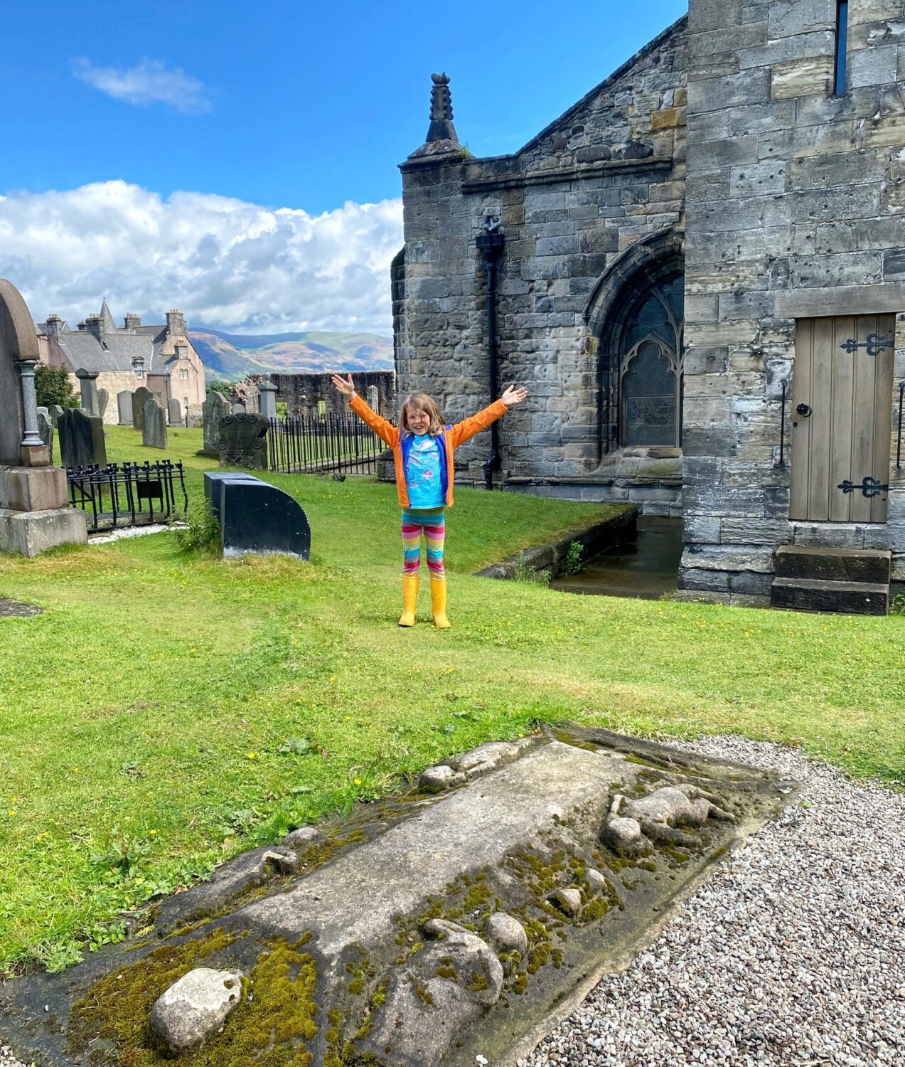 Child outside Church of Holy Rude Stirling