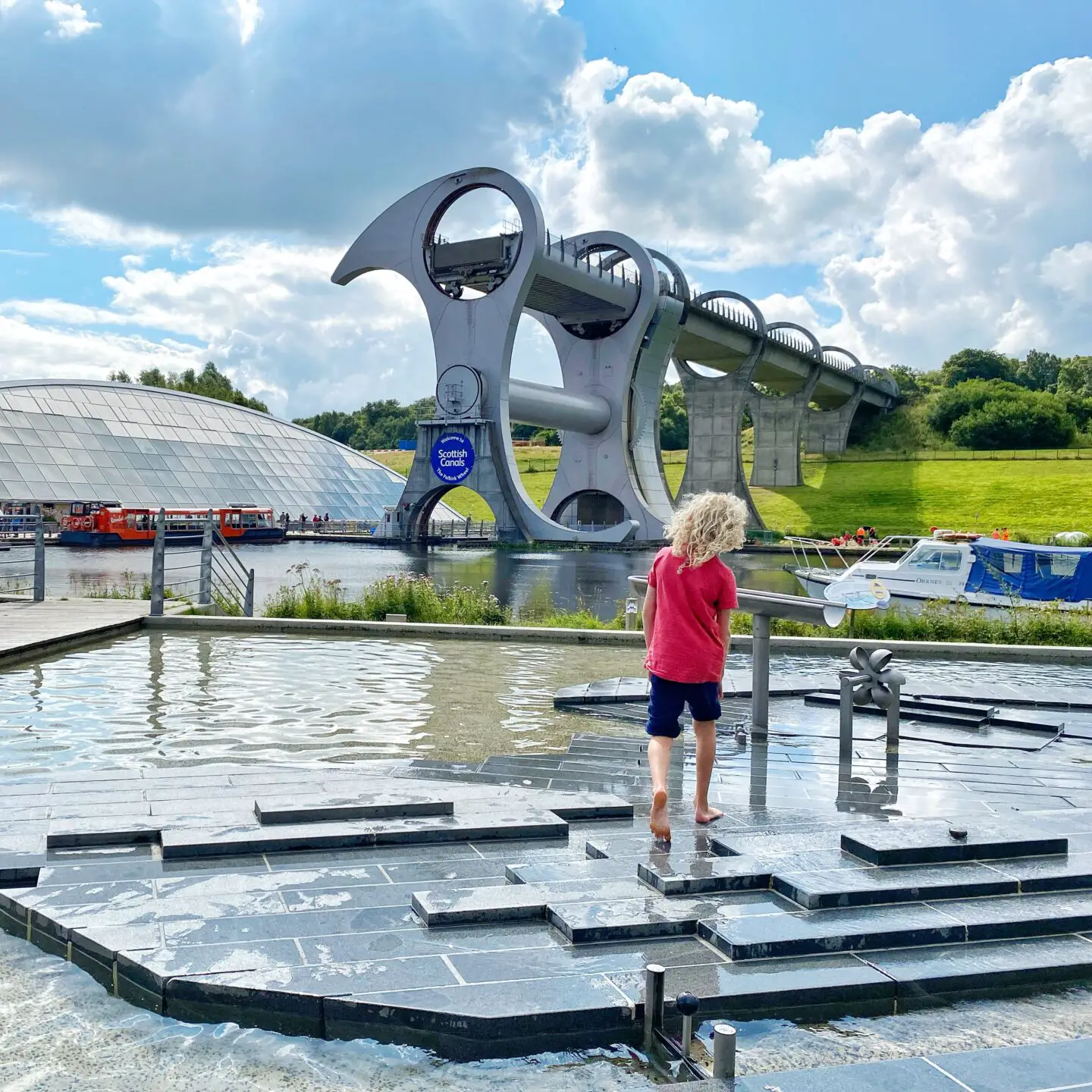 Learning about Scottish geography at the Falkirk wheel
