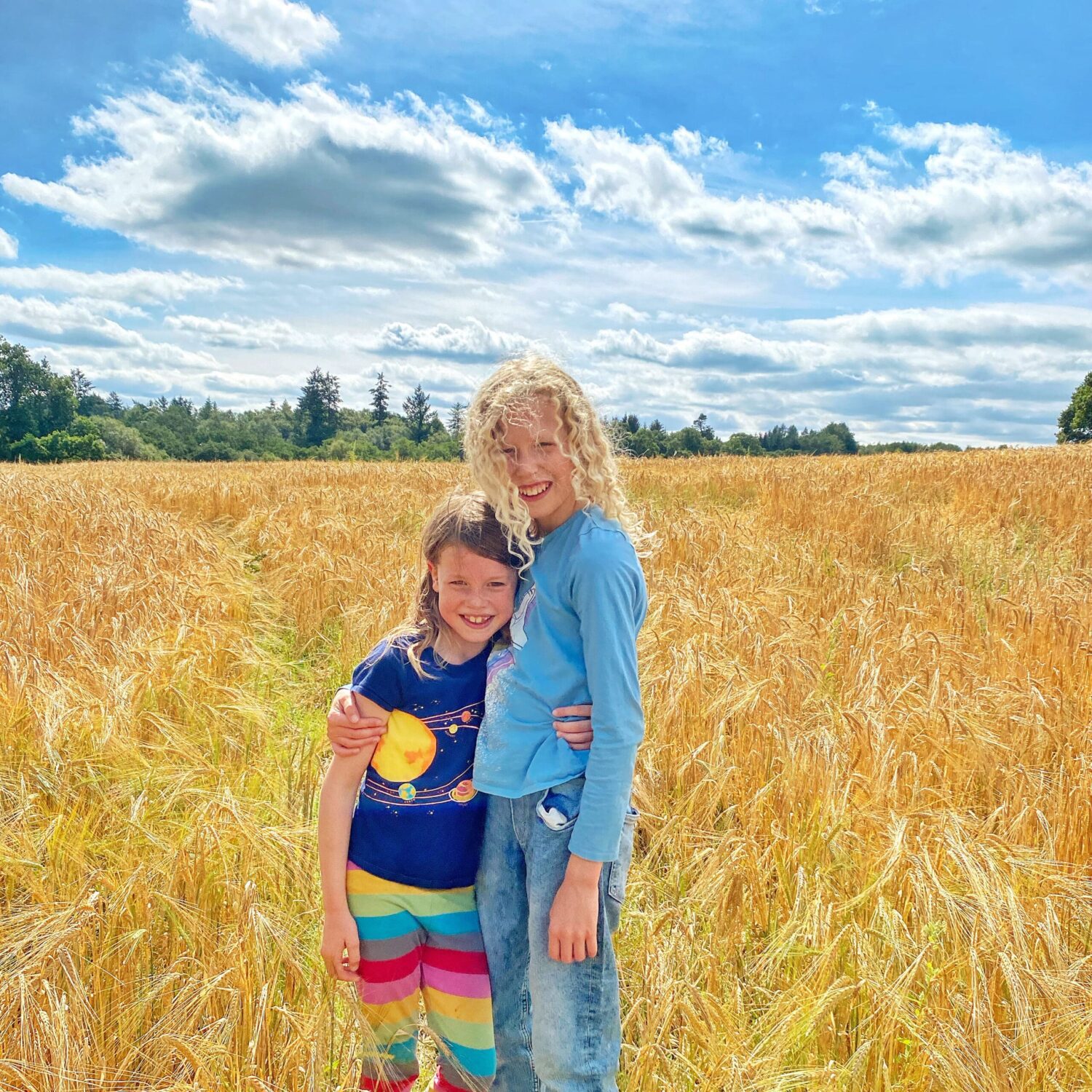 Children in a field