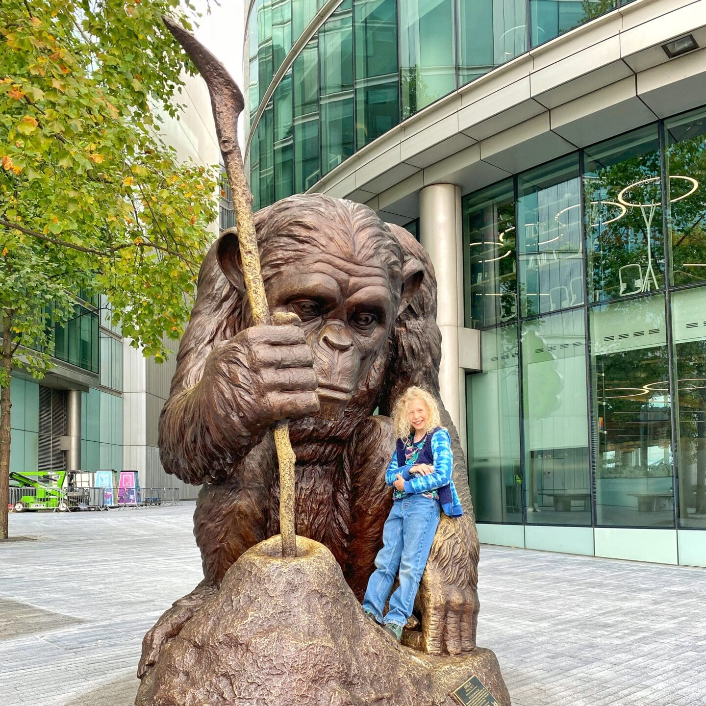 Chimp sculpture London