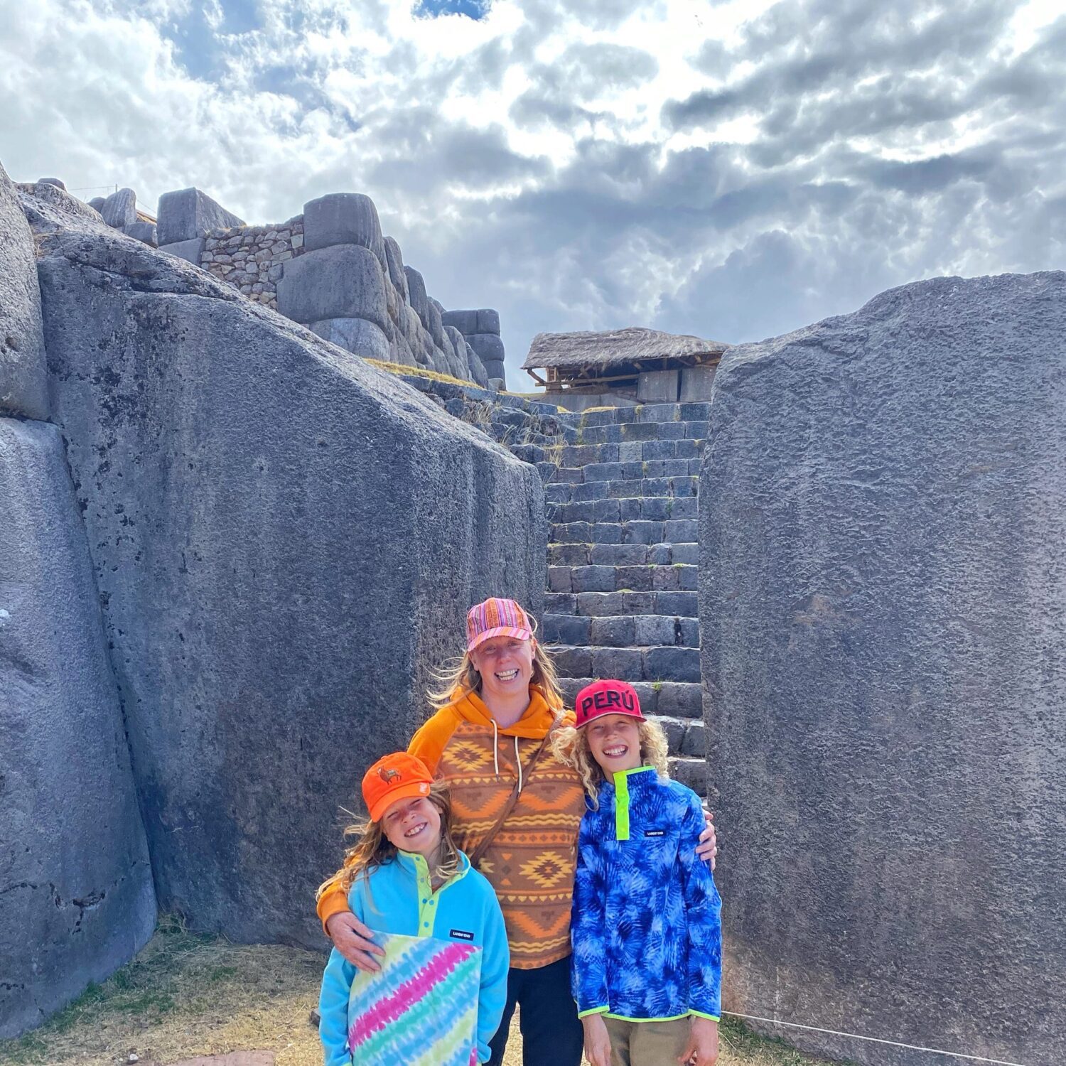 Family at Sacsayhuaman Peru