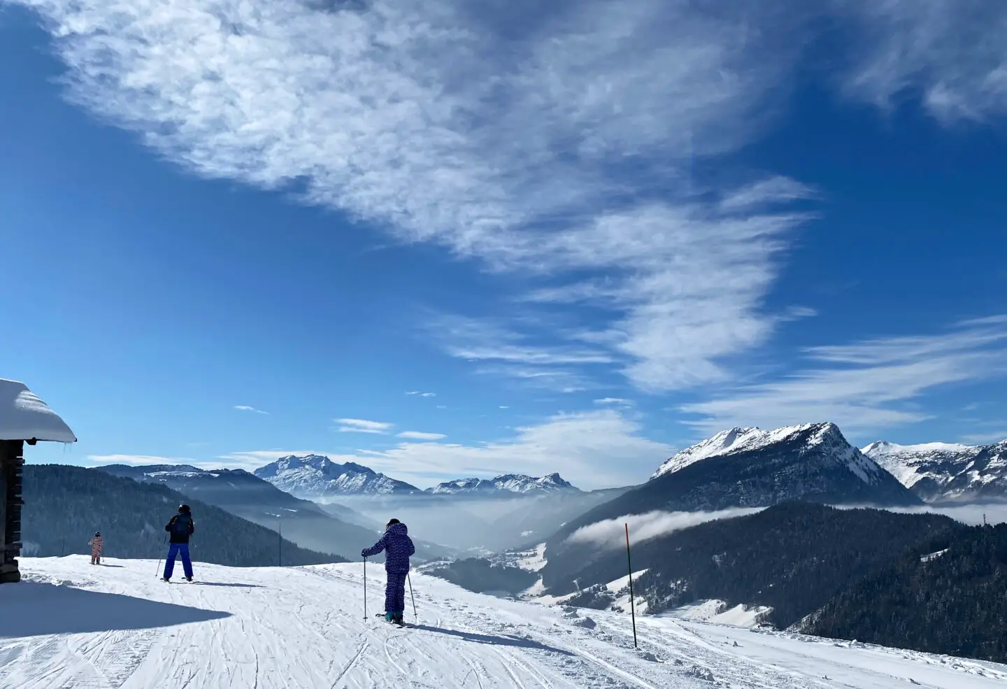 Views along snow ski run Le Grand Bornand