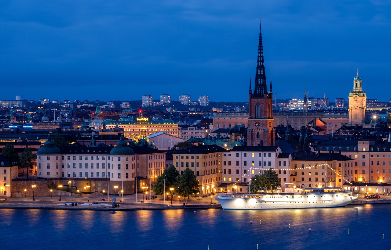 Stockholm city, Sweden at night